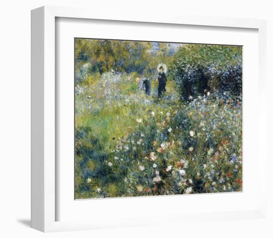 Woman with a Parasol in the Garden, 1875-Pierre-Auguste Renoir-Framed Giclee Print