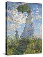 Woman with a Parasol - Madame Monet and Her Son, 1875-Claude Monet-Stretched Canvas