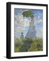 Woman with a Parasol - Madame Monet and Her Son, 1875-Claude Monet-Framed Premium Giclee Print