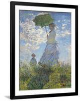 Woman with a Parasol - Madame Monet and Her Son, 1875-Claude Monet-Framed Giclee Print