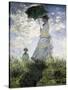 Woman with a Parasol - Madame Monet and Her Son-Claude Monet-Stretched Canvas