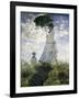 Woman with a Parasol - Madame Monet and Her Son-Claude Monet-Framed Art Print