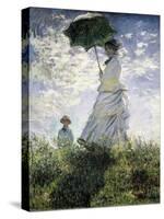 Woman with a Parasol - Madame Monet and Her Son-Claude Monet-Stretched Canvas