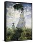 Woman with a Parasol - Madame Monet and Her Son-Claude Monet-Framed Stretched Canvas