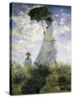 Woman with a Parasol - Madame Monet and Her Son-Claude Monet-Stretched Canvas