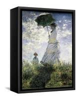 Woman with a Parasol - Madame Monet and Her Son-Claude Monet-Framed Stretched Canvas