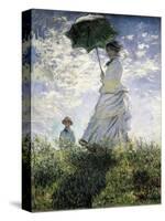 Woman with a Parasol - Madame Monet and Her Son-Claude Monet-Stretched Canvas