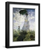 Woman with a Parasol - Madame Monet and Her Son-Claude Monet-Framed Art Print