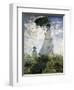 Woman with a Parasol - Madame Monet and Her Son-Claude Monet-Framed Art Print