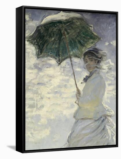 Woman with a Parasol - Madame Monet and Her Son-Claude Monet-Framed Stretched Canvas