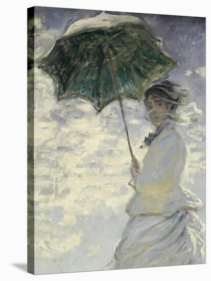 Woman with a Parasol - Madame Monet and Her Son-Claude Monet-Stretched Canvas