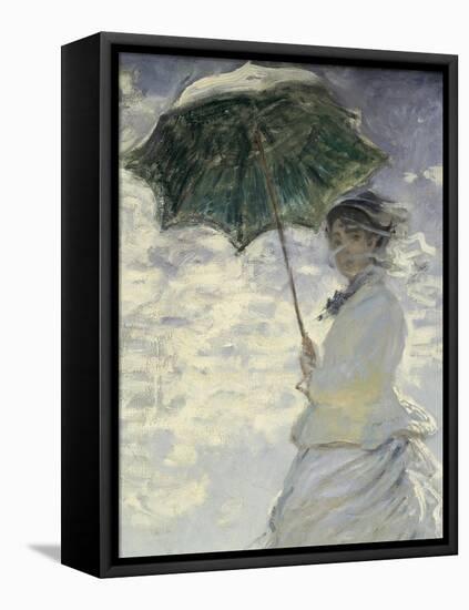 Woman with a Parasol - Madame Monet and Her Son-Claude Monet-Framed Stretched Canvas