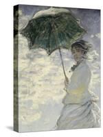 Woman with a Parasol - Madame Monet and Her Son-Claude Monet-Stretched Canvas