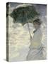 Woman with a Parasol - Madame Monet and Her Son-Claude Monet-Stretched Canvas