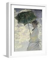 Woman with a Parasol - Madame Monet and Her Son-Claude Monet-Framed Art Print