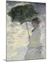 Woman with a Parasol - Madame Monet and Her Son-Claude Monet-Mounted Art Print