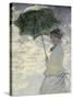Woman with a Parasol - Madame Monet and Her Son-Claude Monet-Stretched Canvas