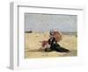 Woman with a Parasol on the Beach, 1880-Eug?ne Boudin-Framed Premium Giclee Print