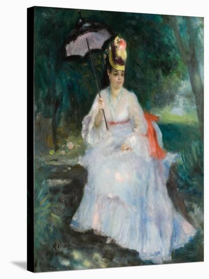 Woman with a Parasol Seated in the Garden (Lise Trehot), 1872-Pierre-Auguste Renoir-Stretched Canvas