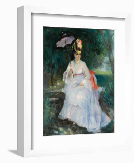 Woman with a Parasol Seated in the Garden (Lise Trehot), 1872-Pierre-Auguste Renoir-Framed Giclee Print