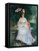 Woman with a Parasol Seated in the Garden (Lise Trehot), 1872-Pierre-Auguste Renoir-Framed Stretched Canvas