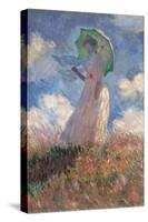 Woman with a Parasol Turned to the Left-Claude Monet-Stretched Canvas