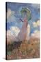 Woman with a Parasol Turned to the Left-Claude Monet-Stretched Canvas