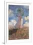 Woman with a Parasol Turned to the Left-Claude Monet-Framed Art Print