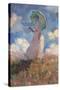 Woman with a Parasol Turned to the Left-Claude Monet-Stretched Canvas