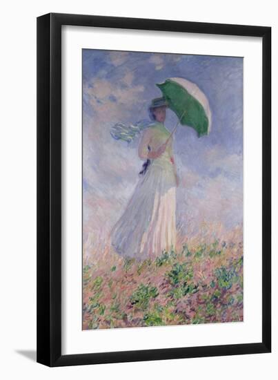 Woman with a Parasol Turned to the Right, 1886-Claude Monet-Framed Premium Giclee Print