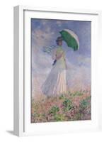 Woman with a Parasol Turned to the Right, 1886-Claude Monet-Framed Giclee Print