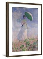 Woman with a Parasol Turned to the Right, 1886-Claude Monet-Framed Giclee Print