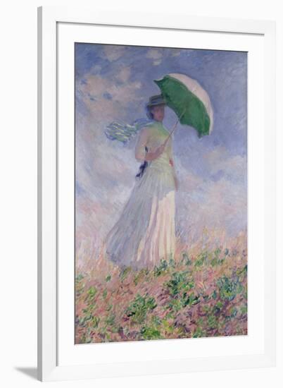 Woman with a Parasol Turned to the Right, 1886-Claude Monet-Framed Giclee Print