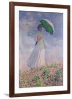 Woman with a Parasol Turned to the Right, 1886-Claude Monet-Framed Premium Giclee Print