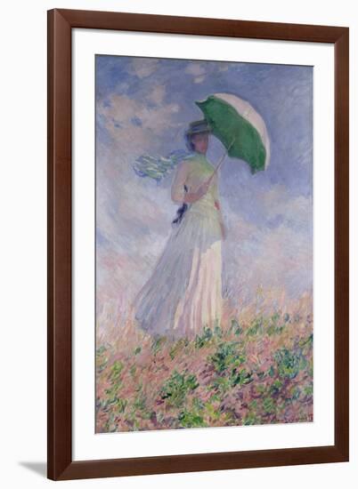 Woman with a Parasol Turned to the Right, 1886-Claude Monet-Framed Premium Giclee Print