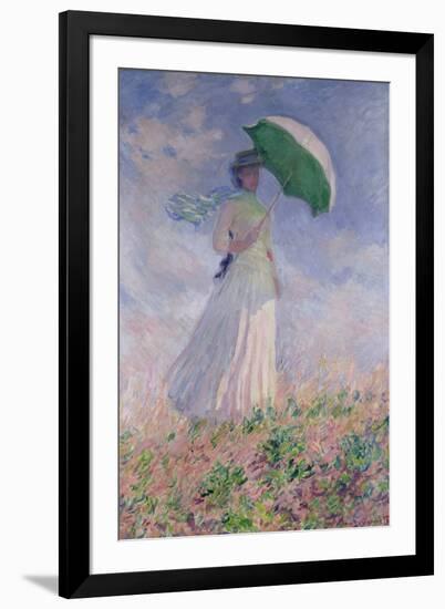 Woman with a Parasol Turned to the Right, 1886-Claude Monet-Framed Premium Giclee Print