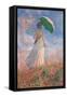 Woman with a Parasol Turned to the Right-Claude Monet-Framed Stretched Canvas