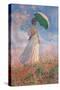 Woman with a Parasol Turned to the Right-Claude Monet-Stretched Canvas