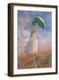 Woman with a Parasol Turned to the Right-Claude Monet-Framed Art Print