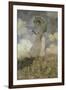 Woman with a Parasol Turned Toward the Left-Claude Monet-Framed Giclee Print