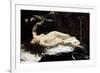 Woman with a Parrot, 1866-Gustave Courbet-Framed Giclee Print