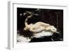 Woman with a Parrot, 1866-Gustave Courbet-Framed Giclee Print