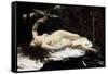 Woman with a Parrot, 1866-Gustave Courbet-Framed Stretched Canvas