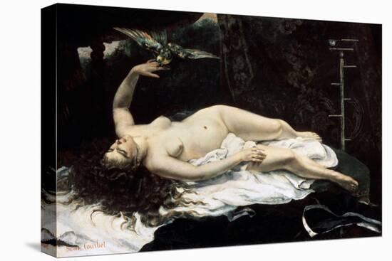 Woman with a Parrot, 1866-Gustave Courbet-Stretched Canvas