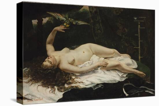 Woman with a Parrot, 1866-Gustave Courbet-Stretched Canvas