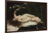 Woman with a Parrot, 1866-Gustave Courbet-Framed Giclee Print