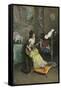 Woman with a Parrot, C.1872 (Oil on Canvas)-Raimundo De Madrazo Y Garreta-Framed Stretched Canvas