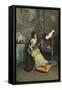 Woman with a Parrot, C.1872 (Oil on Canvas)-Raimundo De Madrazo Y Garreta-Framed Stretched Canvas