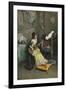 Woman with a Parrot, C.1872 (Oil on Canvas)-Raimundo De Madrazo Y Garreta-Framed Giclee Print