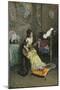 Woman with a Parrot, C.1872 (Oil on Canvas)-Raimundo De Madrazo Y Garreta-Mounted Giclee Print